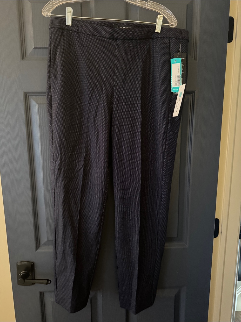 Liverpool Dark Navy Textured Dress Pants